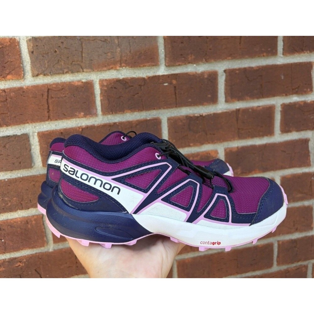 Salomon SpeedCross Trail Running Sneakers Purple 412888 Youth Girls Size 2 US